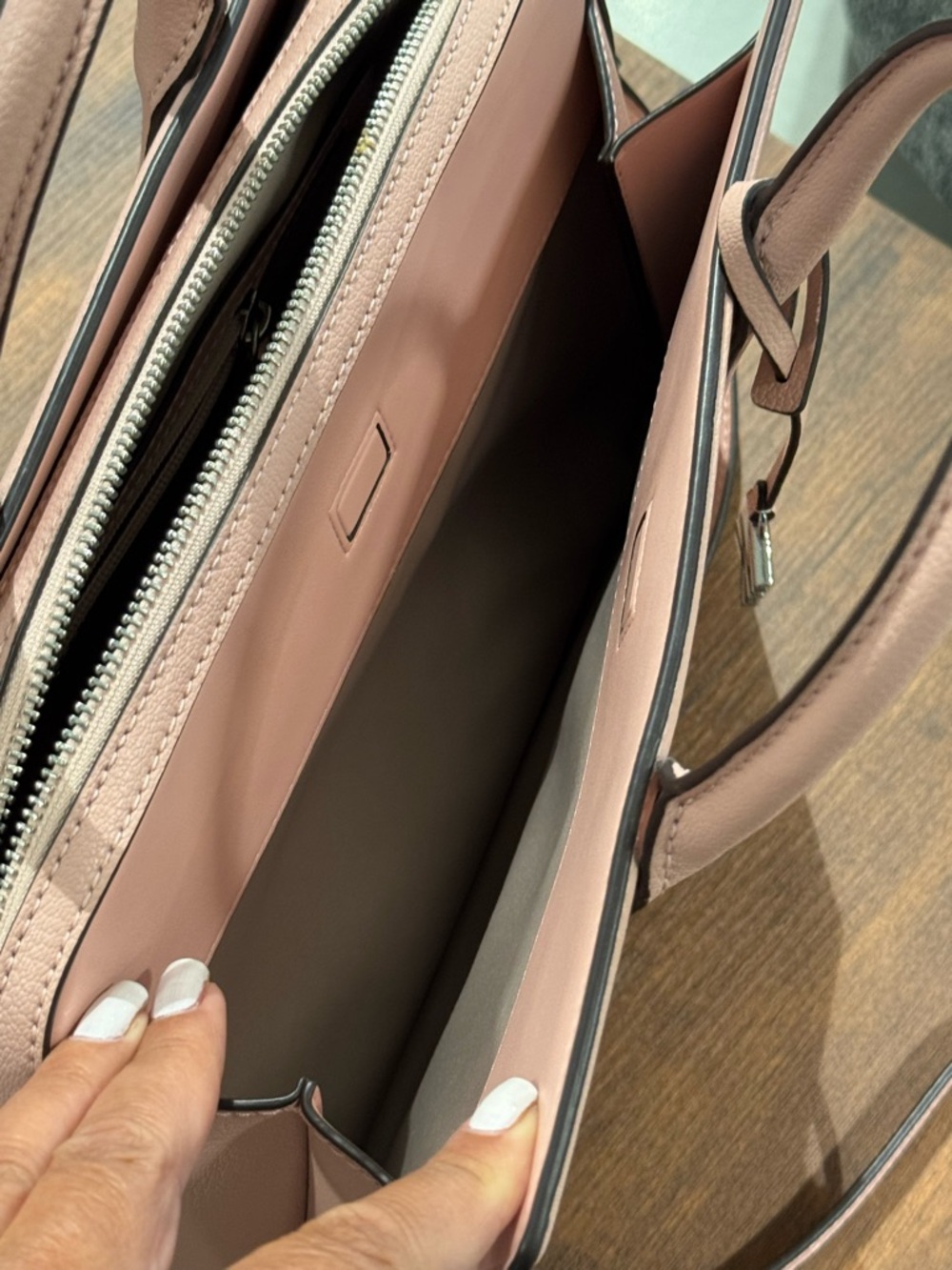 Michael Kors Smokey Rose Pink Laila Medium Leather Satchel - Picture 5 of 7